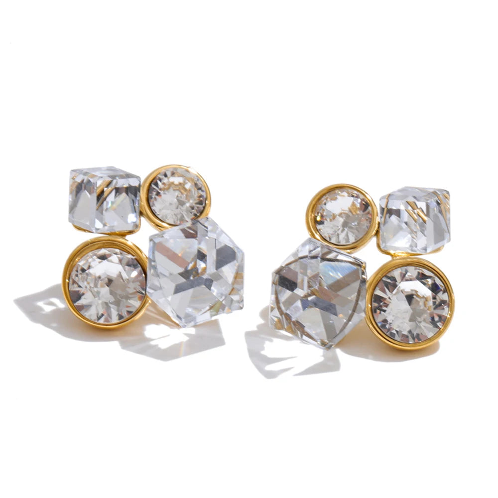 Crystal Cluster Stud Earrings