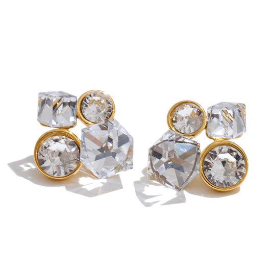 Crystal Cluster Stud Earrings