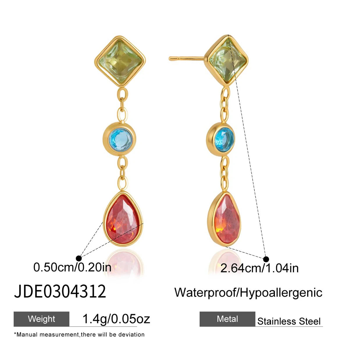 Multicolor Geometric Drop Earrings