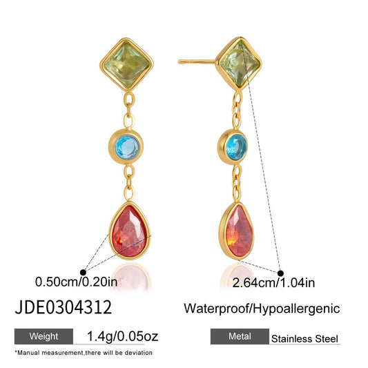 Multicolor Geometric Drop Earrings