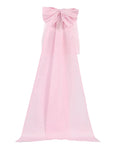 Pink Satin Long Bow Draped Mini Skirt Only