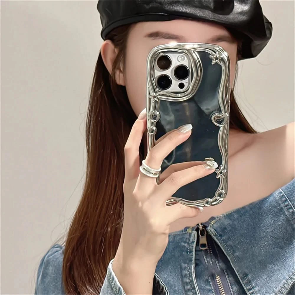 Elegant Chrome iPhone Case - Stylish Protection