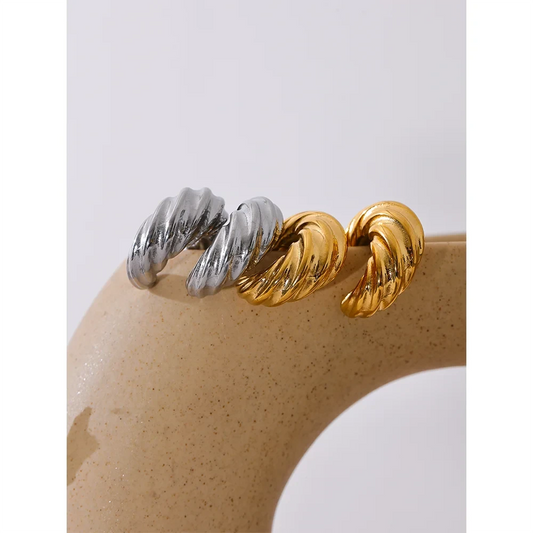 Chunky Twisted Rope Hoop Earrings - additional view 6