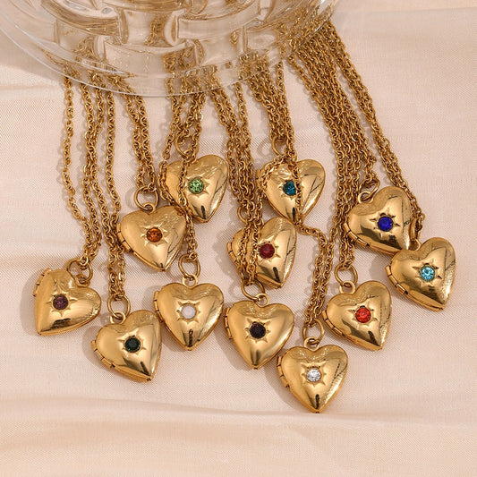 Heart Box Locket Necklace