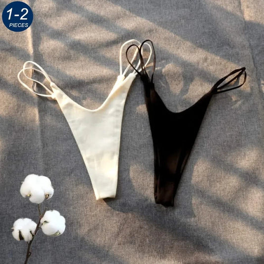Tanga brasileña de algodón: conjunto de ropa interior sexy 