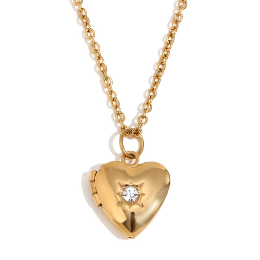 Heart Box Locket Necklace