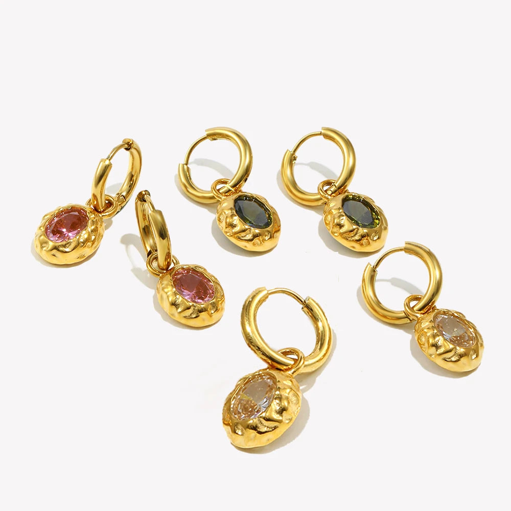 Gold Color Hoop Earring Skeleton Stainless Steel