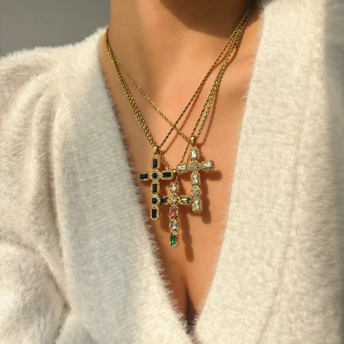 Classic Cross Zircon Necklace
