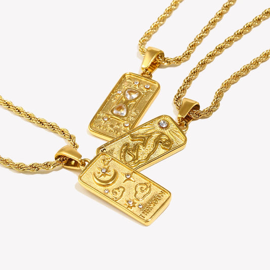 Tarot Golden Rope Chain Necklace