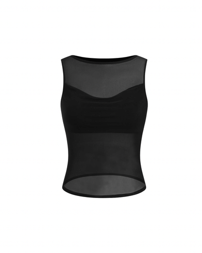 Sheer Mesh Sleeveless Tank - Streetwear Chic
