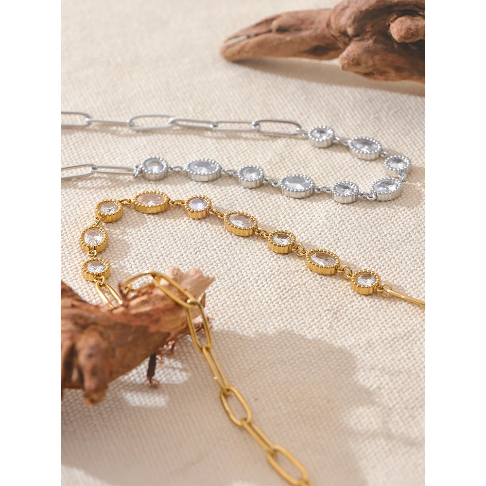 Shiny CZ Chain Necklace 