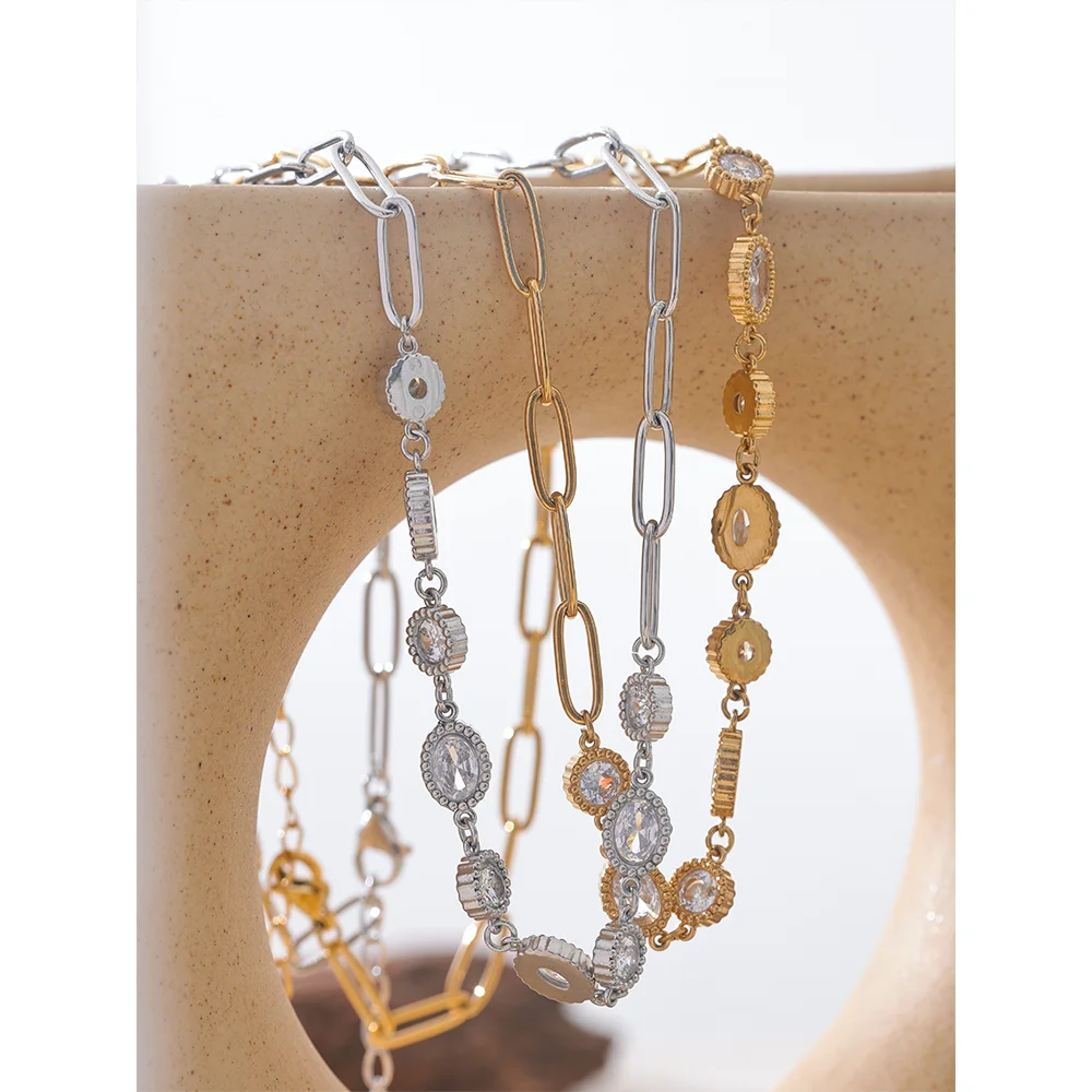 Shiny CZ Chain Necklace 