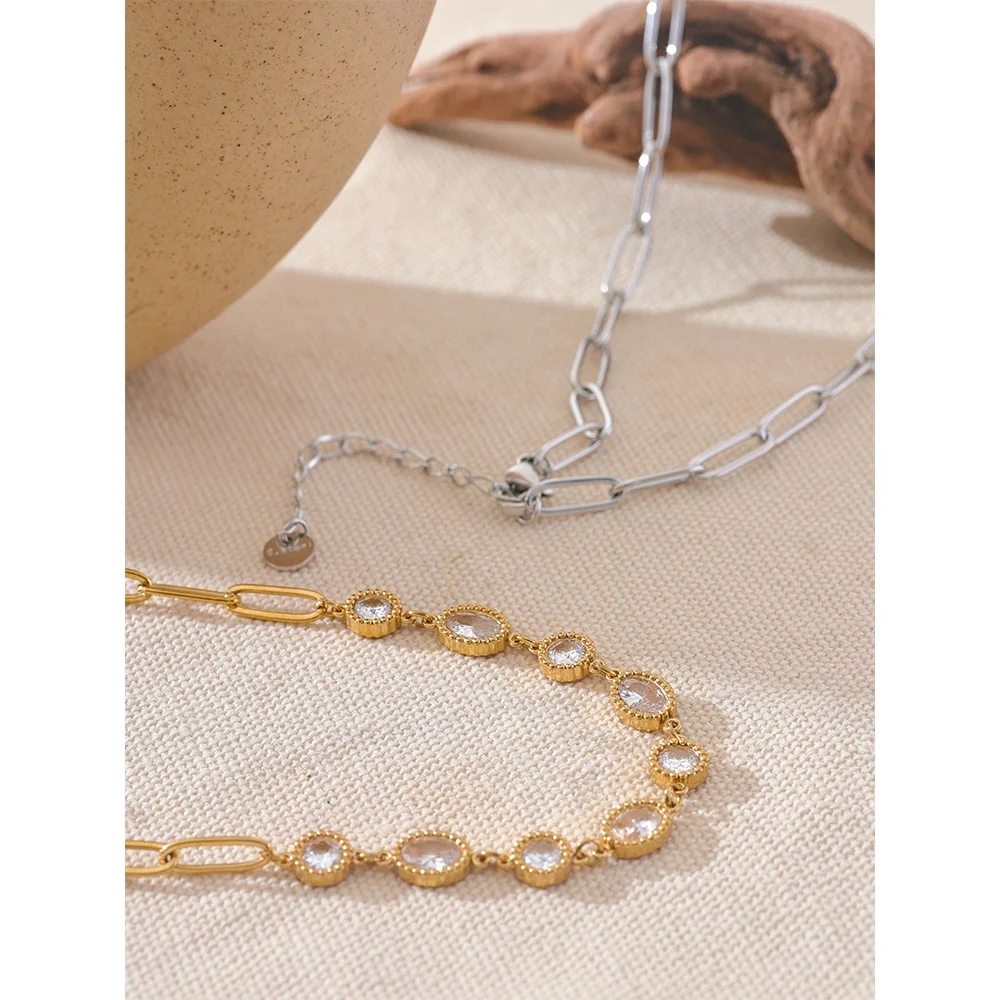 Shiny CZ Chain Necklace 