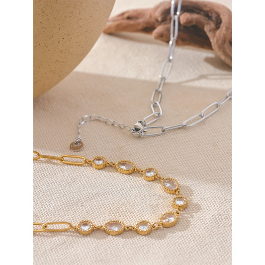 Shiny CZ Chain Necklace 