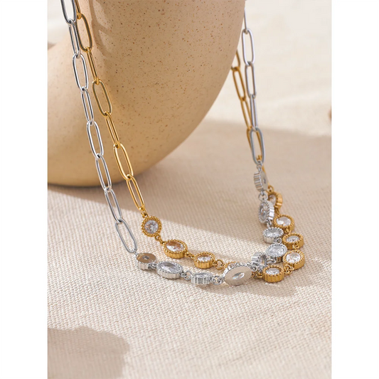 Shiny CZ Chain Necklace 