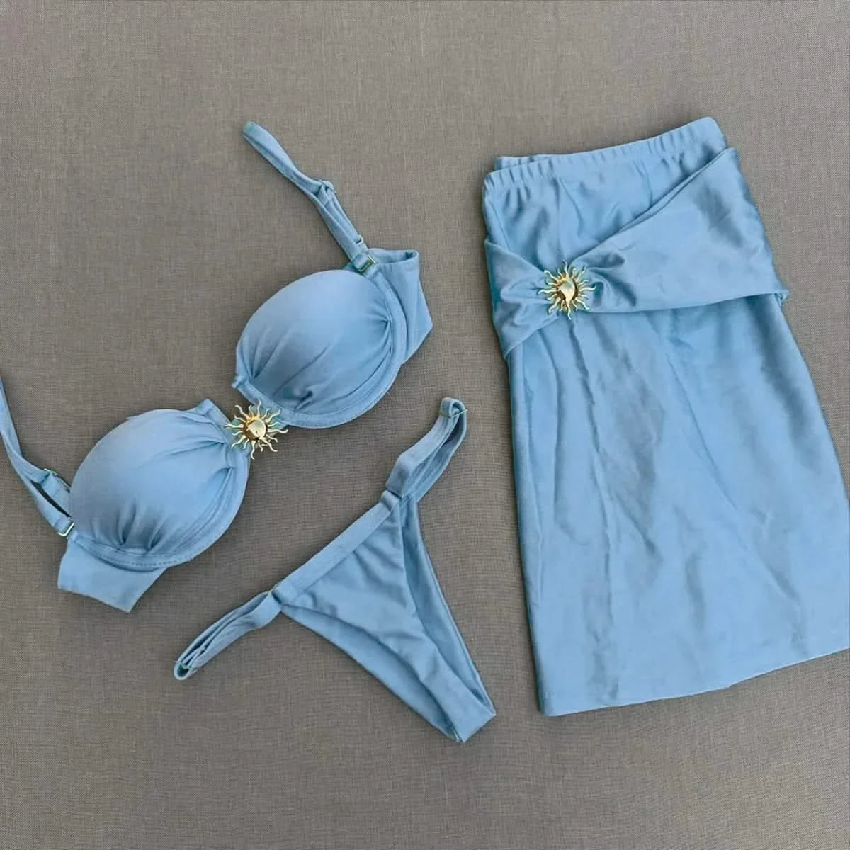 Shiny Gold Starfish Bikini Set - Beach Chic