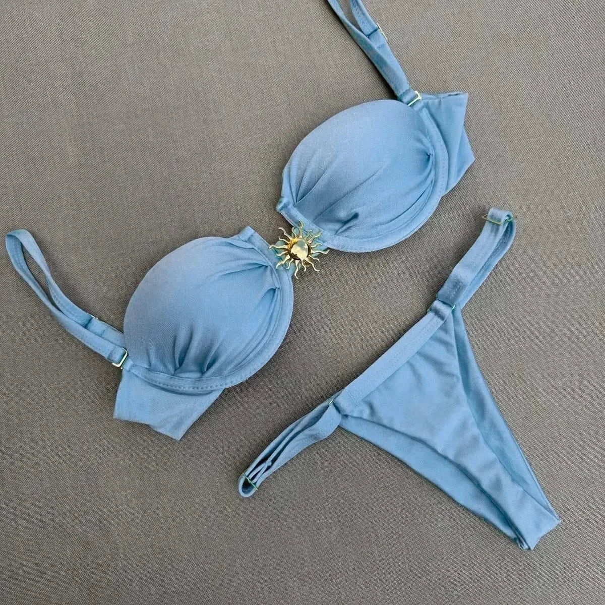 Shiny Gold Starfish Bikini Set - Beach Chic