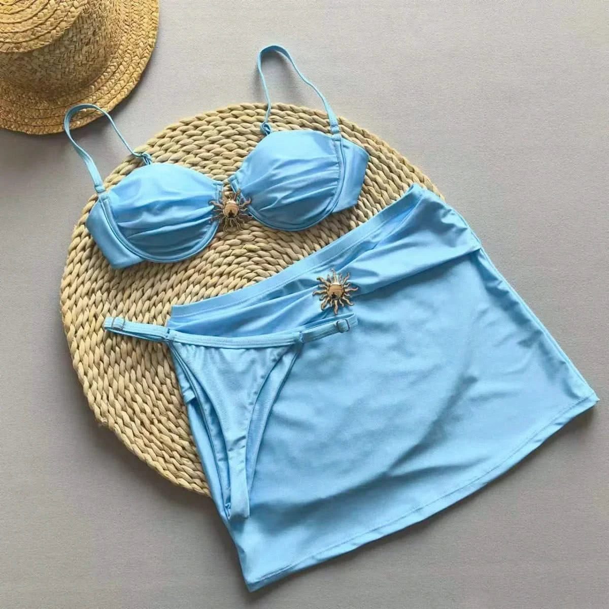 Shiny Gold Starfish Bikini Set - Beach Chic