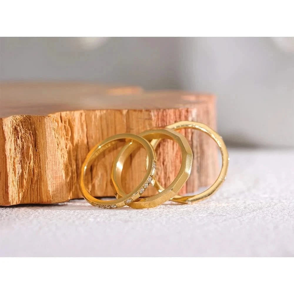 Side details of Gold Stacking Rings