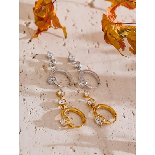Silver Chic CZ Drop Earrings – Elegant Jewelry Style