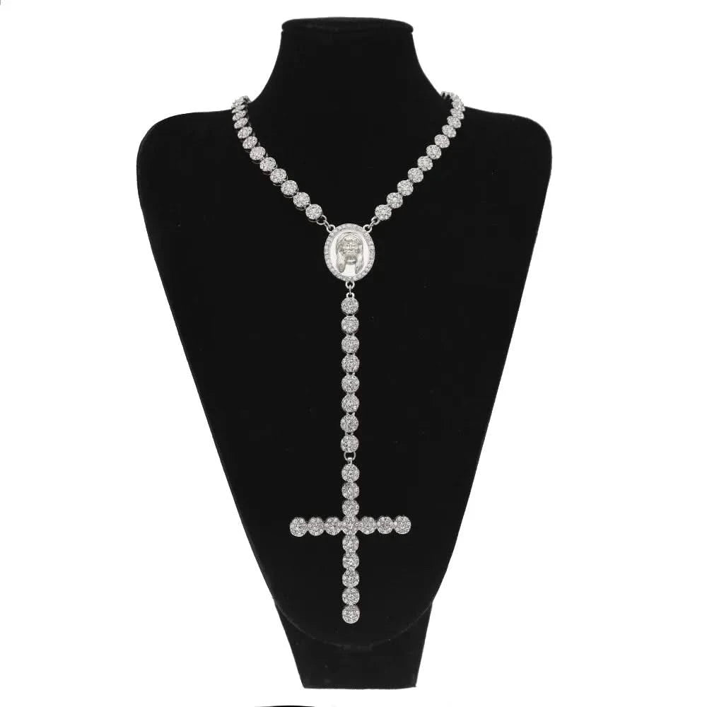 Silver Rosary Necklace