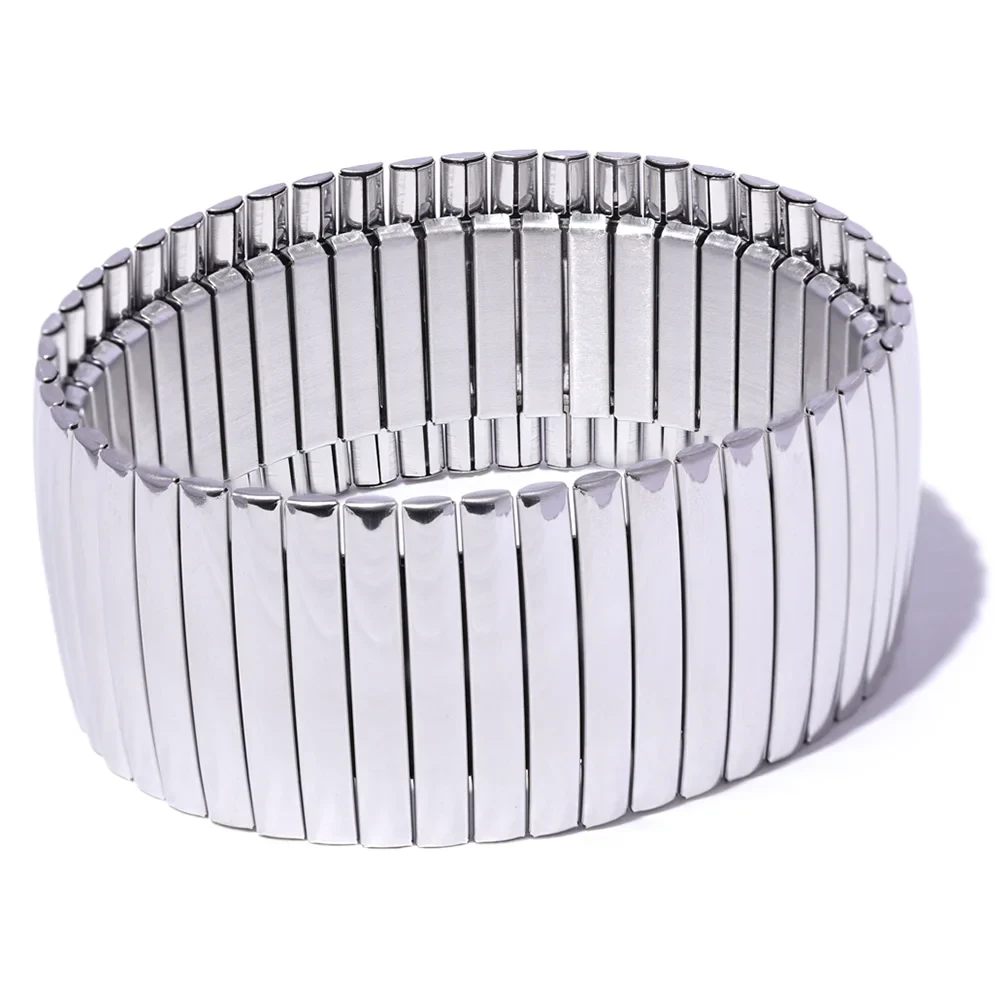 Silver Wide Expanding Bracelets
