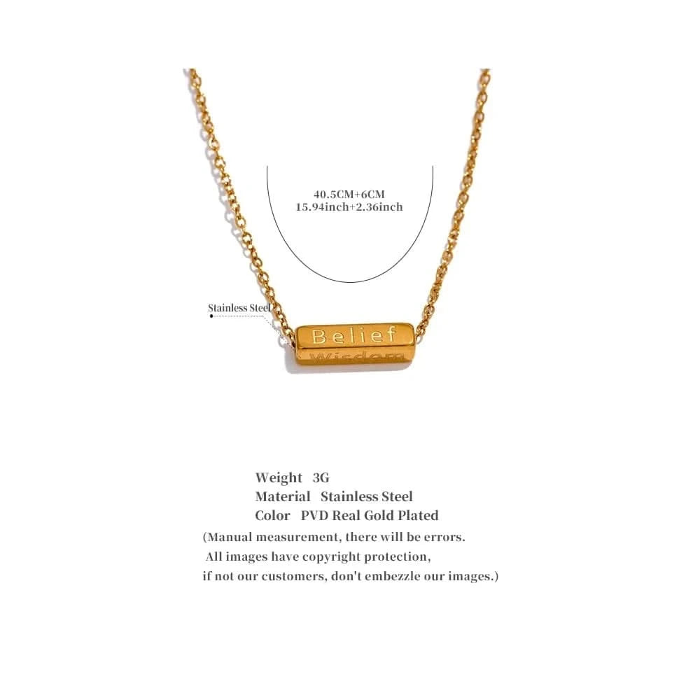 Size and material details of Bar Necklaces