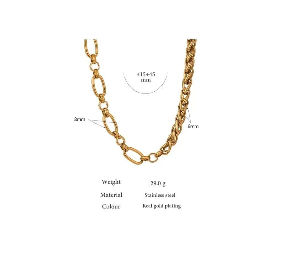 Size and material details of Gold Chain Necklace