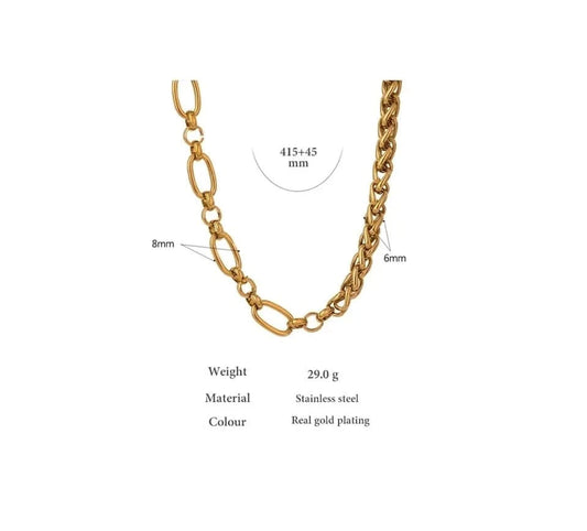 Size and material details of Gold Chain Necklace