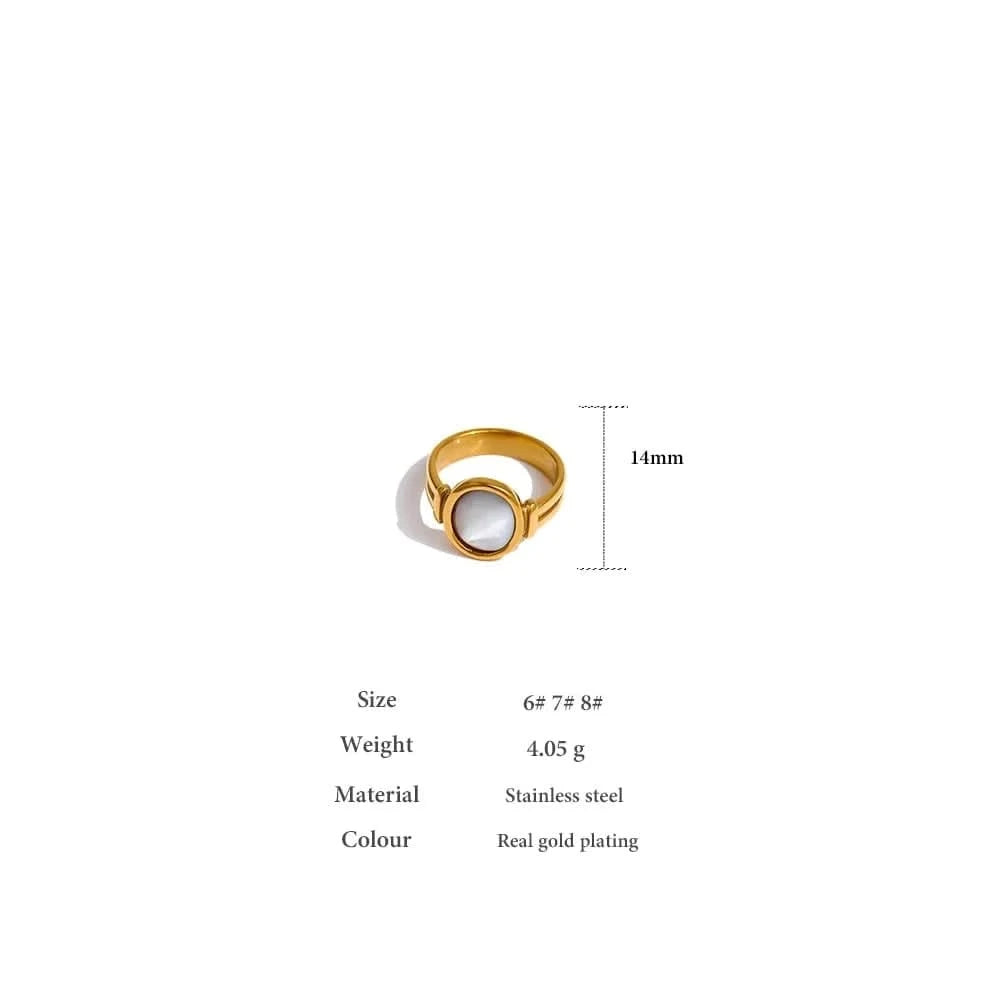 Size and material details of Mother of Pearl Ring