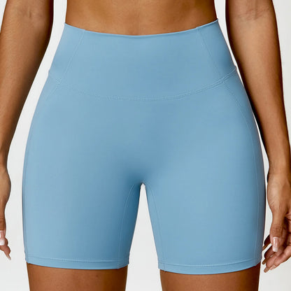 Sky Blue High Waist Yoga Shorts