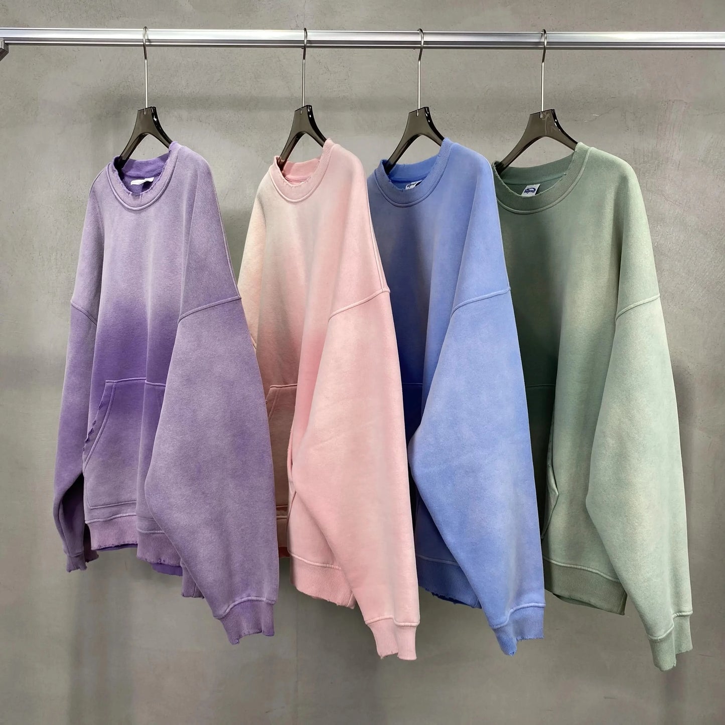 Washed Out Crew Neck Sweatshirt - Bright Colors