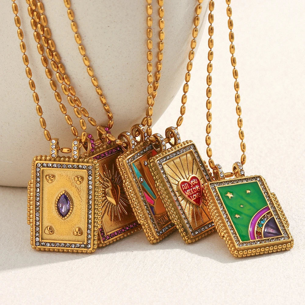 Square Zircon Pendant Necklace