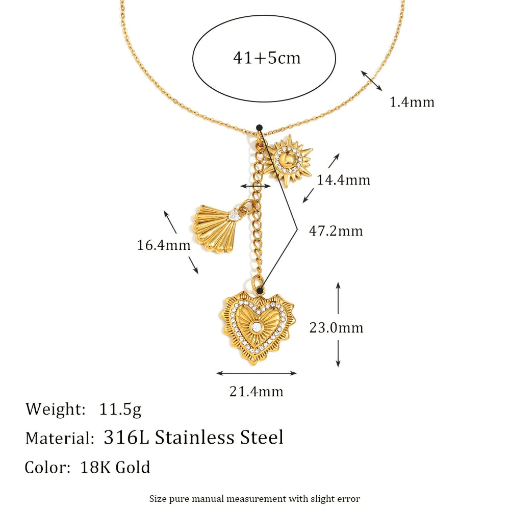 Stainless Steel Heart Pendant Necklace