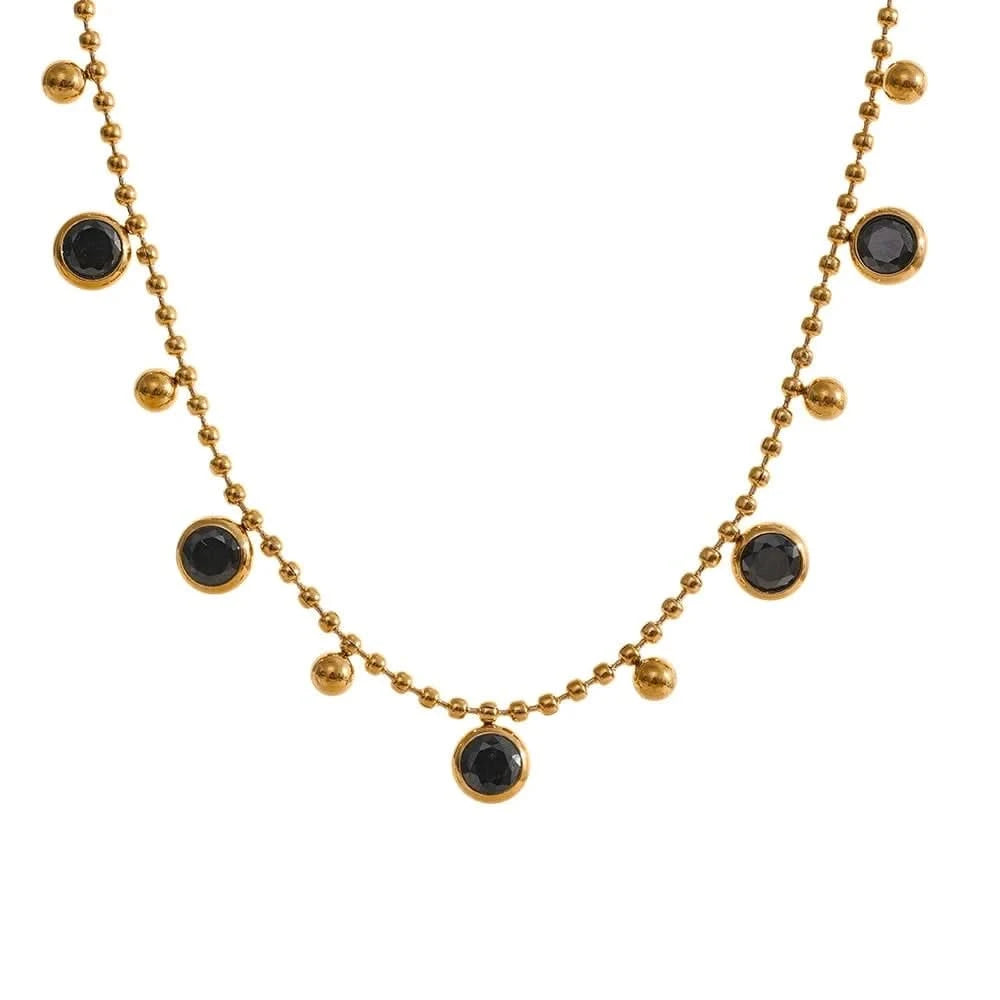 Station Black CZ Necklaces