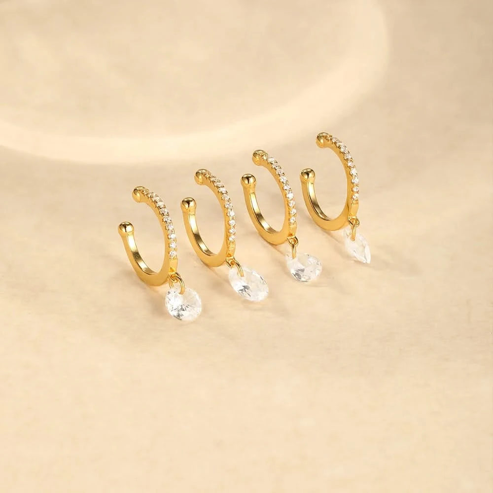 Sterling Silver Water Drop Cuff Earring - Elegant Gift