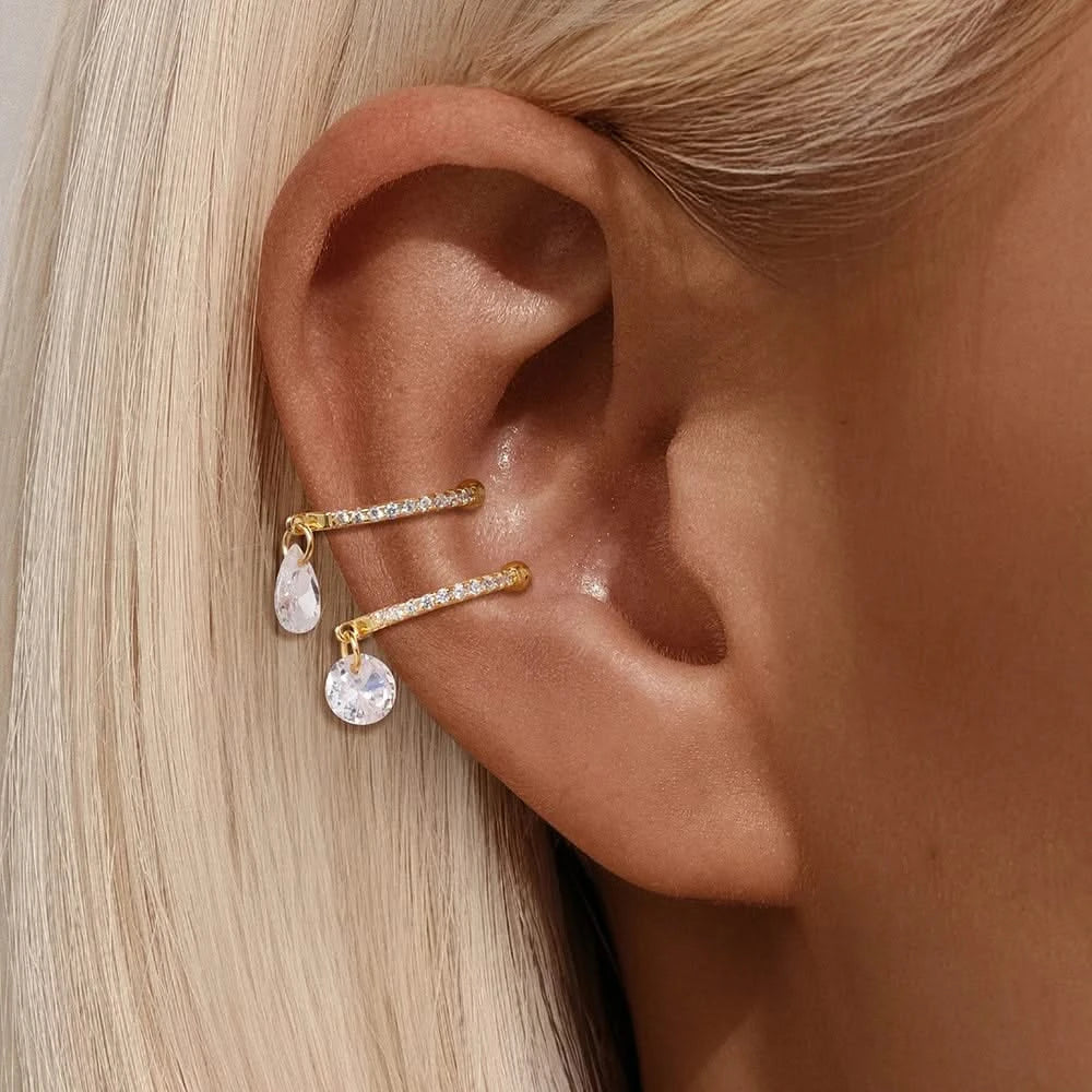 Sterling Silver Water Drop Cuff Earring - Elegant Gift