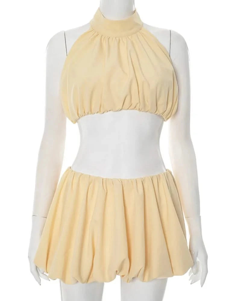Summer Halter Top & Skirt Set