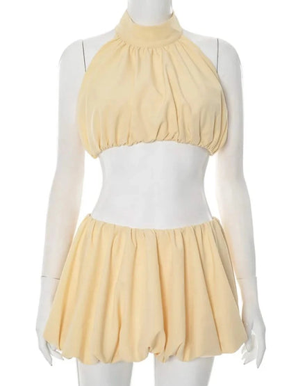 Summer Halter Top & Skirt Set