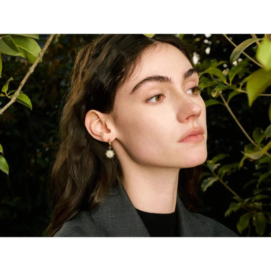 Sun Drop Hoop Earrings - Exquisite Zirconia Sparkle 