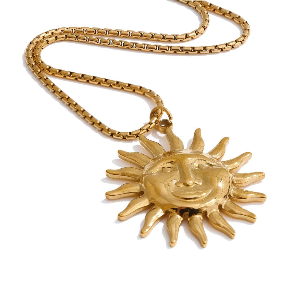 Sun Heart Pendant Necklace 