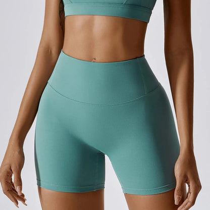 Teal High Waist Buttock Lifting Yoga Shorts