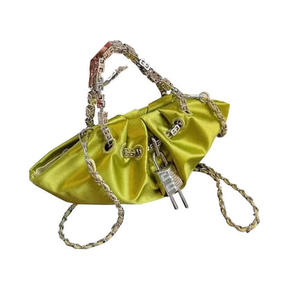 Traditional Silk Folds Chain Travel Pouch - mabel love
