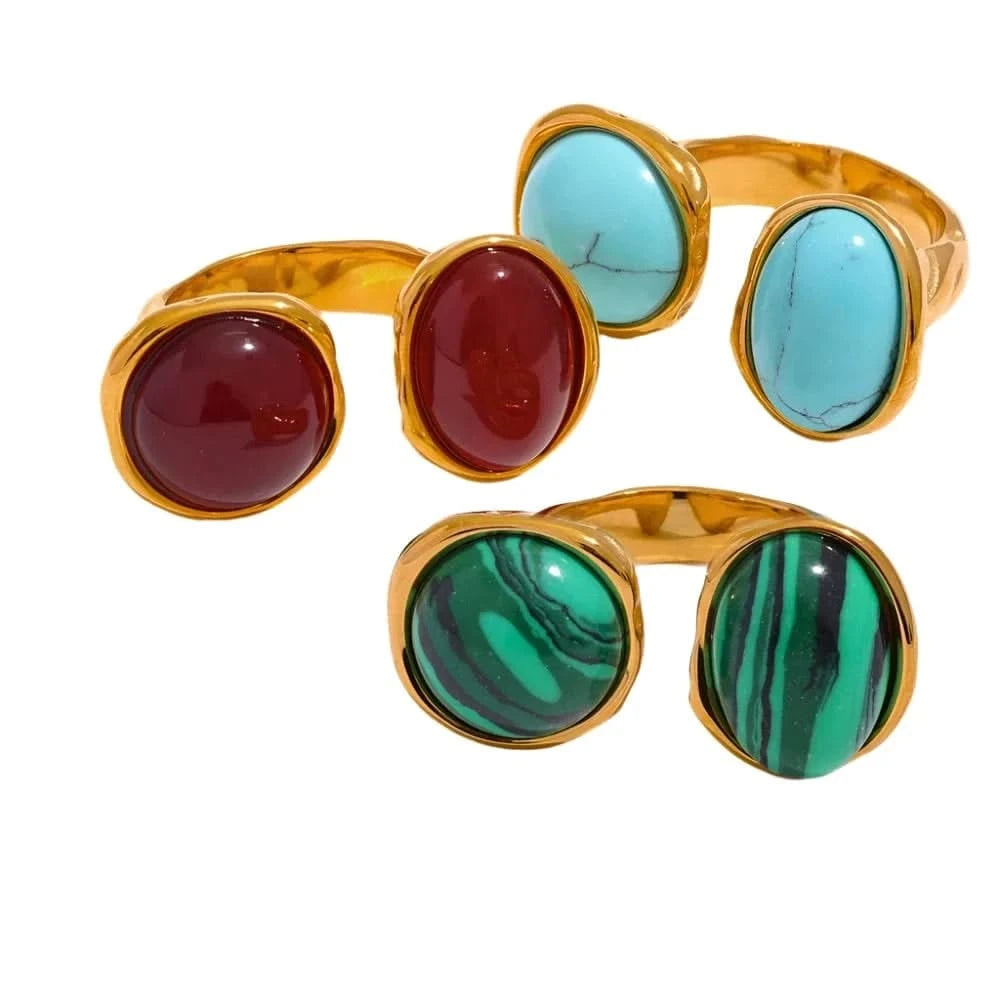 Two-Gemstone Gold Rings