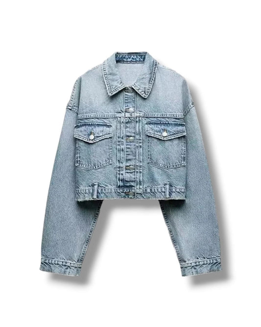 Versatile Blue Denim Jacket - Casual Women's Fashion