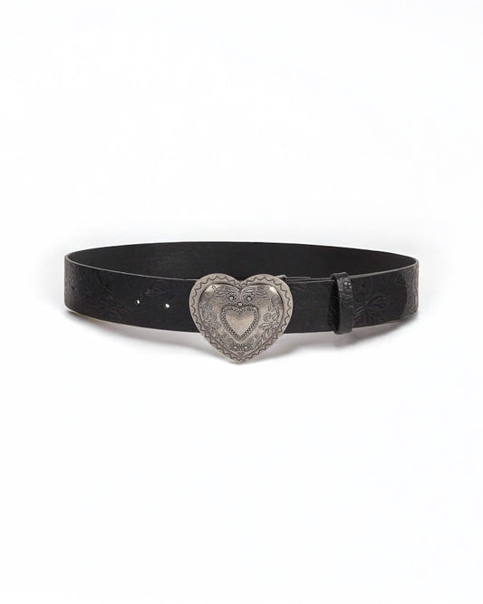 Vintage-Inspired Heart Buckle Belt