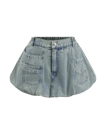 Vintage Denim Mini Skirt - Summer Streetwear Chic