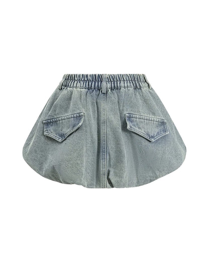 Vintage Denim Mini Skirt - Summer Streetwear Chic