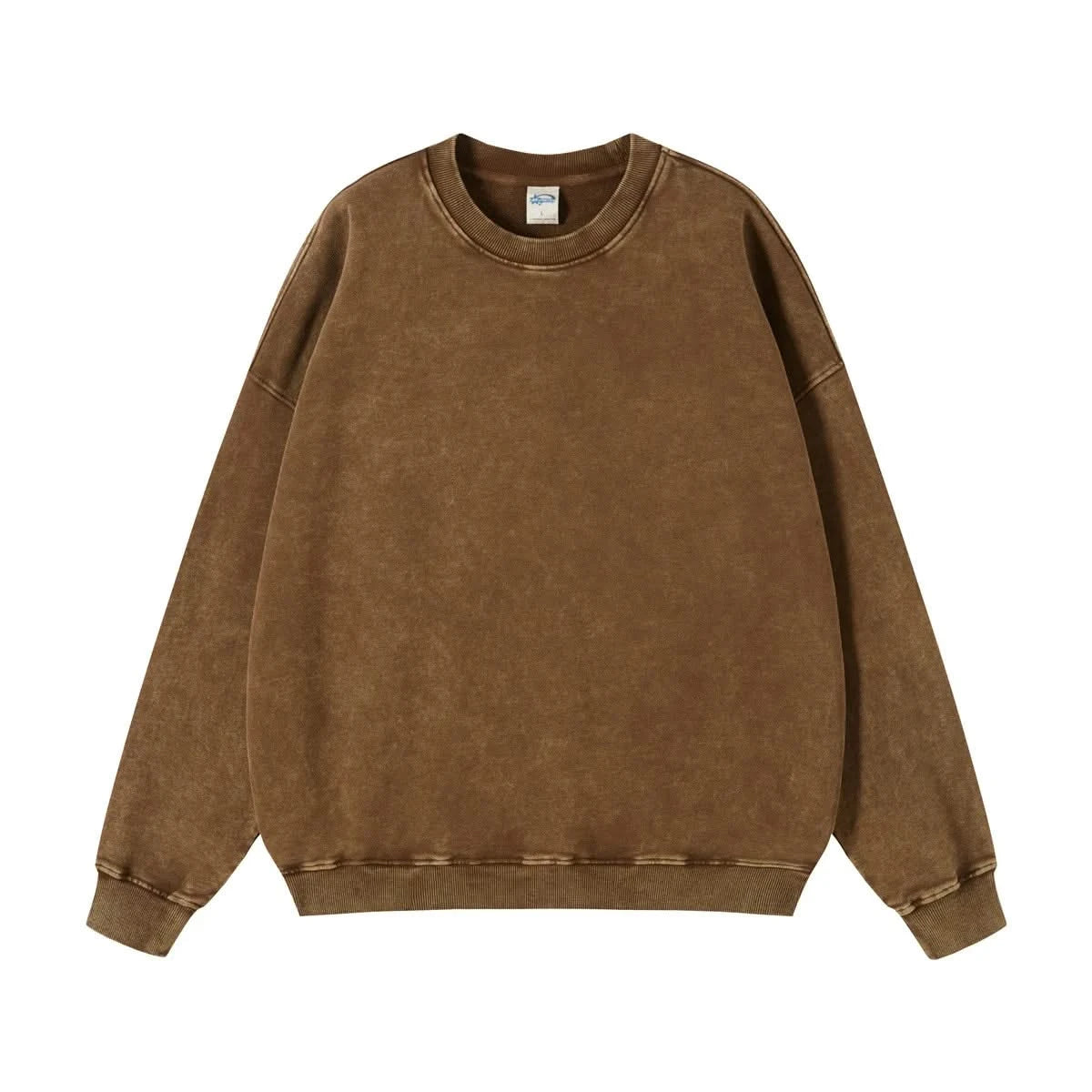 Washed Crewneck Sweatshirts - Brown