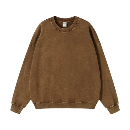 Washed Crewneck Sweatshirts - Brown